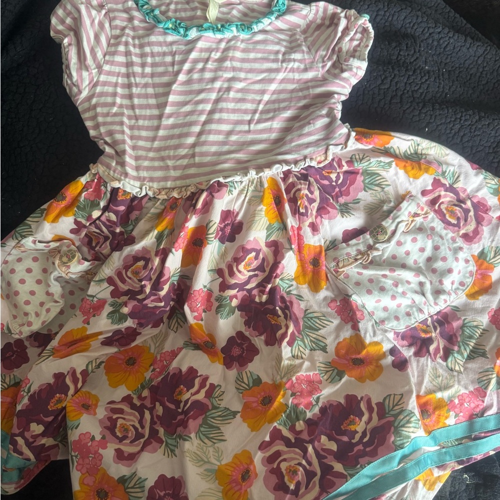 Matilda Jane Gray and White Ruffled Tiered Sundress